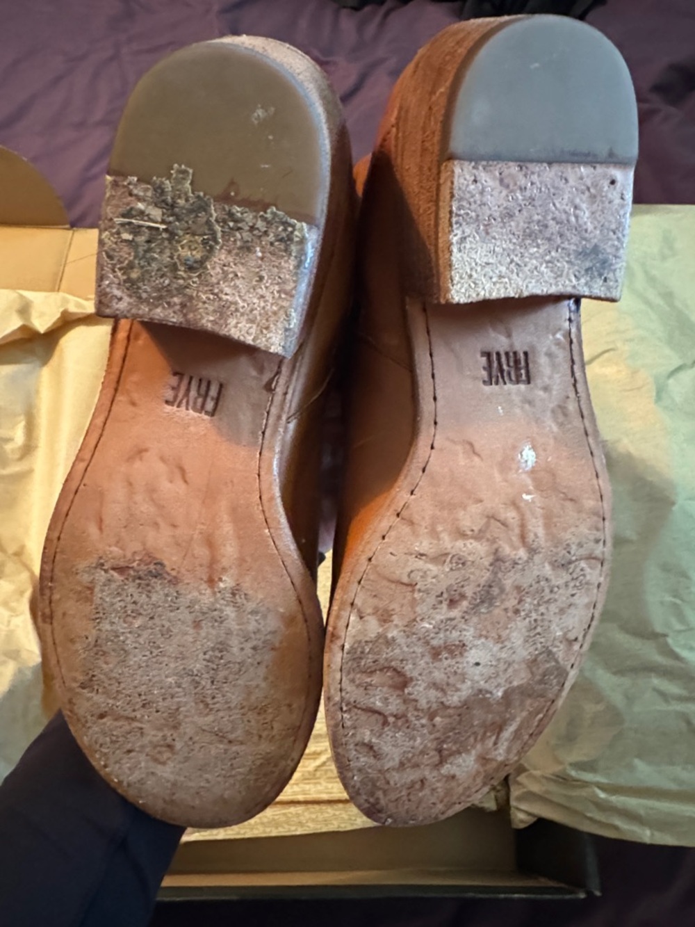 Frye Carson Piping Tall Brown Leather Boots - Picture 5 of 11